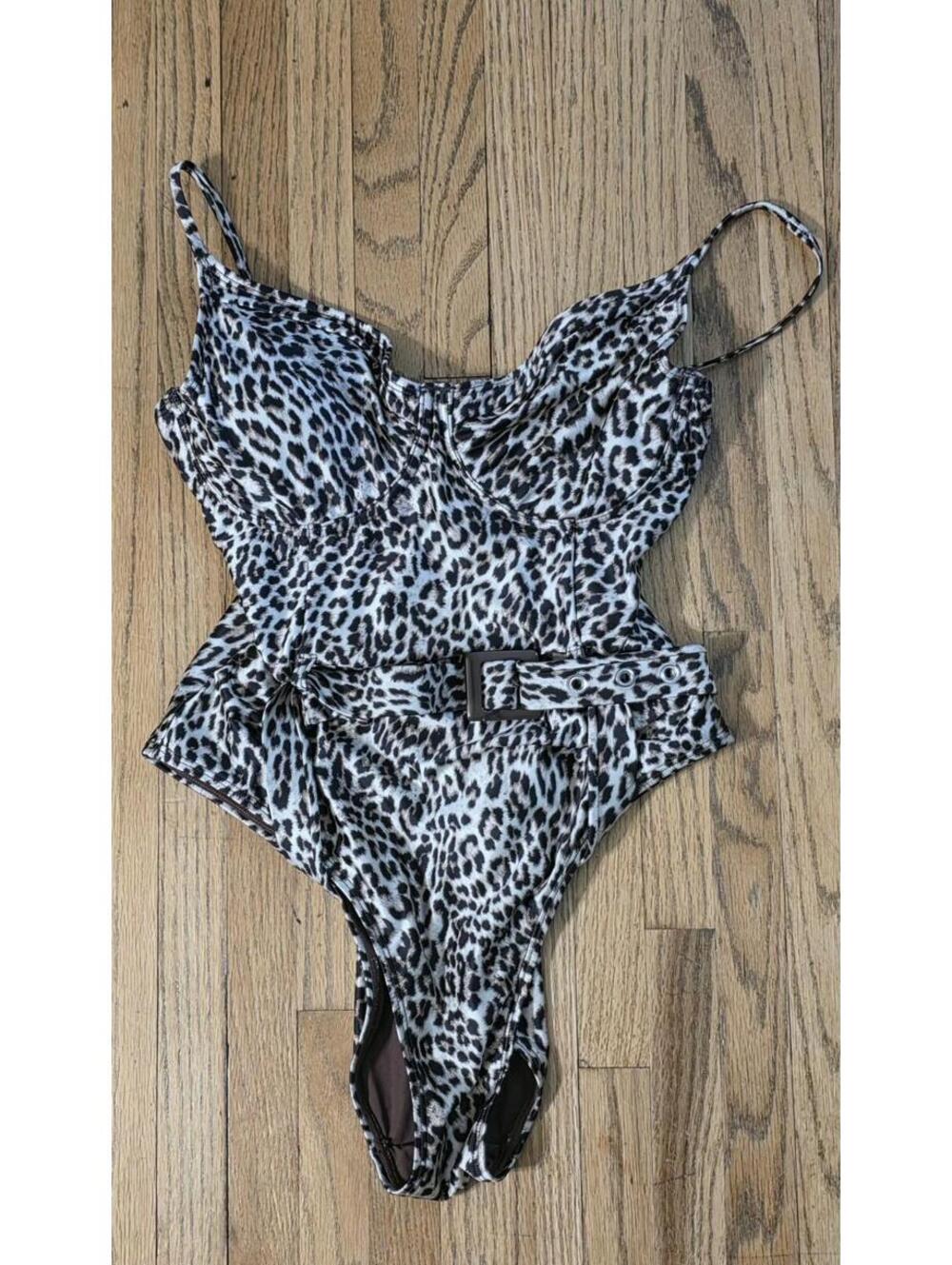 Good American S Leopard Belted Swimsuit